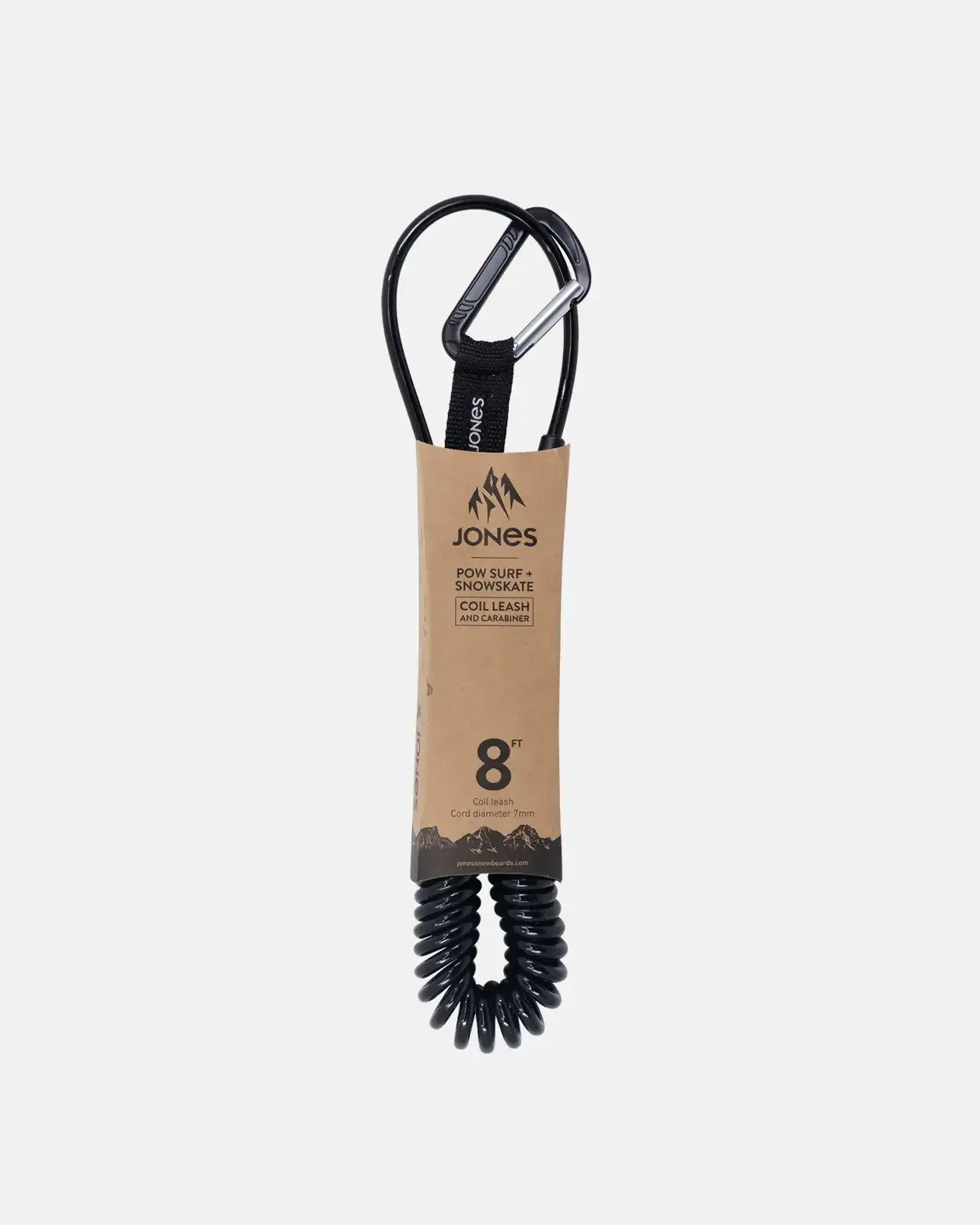 JONES ACC COIL LEASH BLK OS 2021 | Jones Pow surf & snowskate coil leash 2021 Jones Snowboards High Performance 7640463400844 J.21.ACN.LEA.BK.OS.1